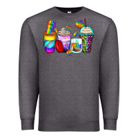 Charcoal Heather pride coffee cups Premium Sweatshirt - Zillion Design Studio