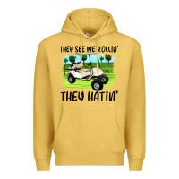 Antique Gold they see me rollin' they hattin' Premium Hoodie - Artiststas