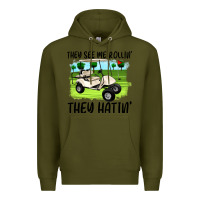 Army Green they see me rollin' they hattin' Premium Hoodie - Artiststas
