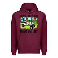 Burgundy they see me rollin' they hattin' Premium Hoodie - Artiststas