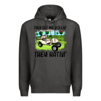 Charcoal Heather they see me rollin' they hattin' Premium Hoodie - Artiststas