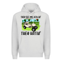 Dove Grey they see me rollin' they hattin' Premium Hoodie - Artiststas