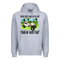 Heather Grey they see me rollin' they hattin' Premium Hoodie - Artiststas