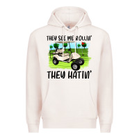 Pale Pink they see me rollin' they hattin' Premium Hoodie - Artiststas