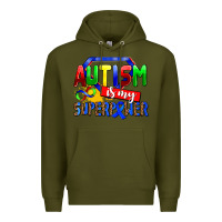 Army Green autism is my superpower Premium Hoodie - AdoDesignShop