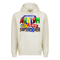 Oatmeal Heather autism is my superpower Premium Hoodie - AdoDesignShop