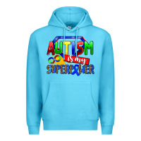 Ocean Blue autism is my superpower Premium Hoodie - AdoDesignShop