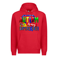 Red autism is my superpower Premium Hoodie - AdoDesignShop