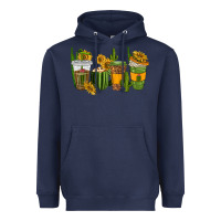 Navy cactus coffee cups Heavyweight Hoodie - texasbilliewilder