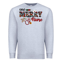 Heather Grey one merry nurse western Premium Sweatshirt - RanaPortraitStore