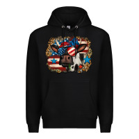 Black 4th of july cow Premium Hoodie - Jasminsmagicworld
