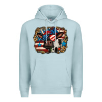 Blue Mist 4th of july cow Premium Hoodie - Jasminsmagicworld