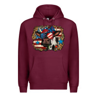 Burgundy 4th of july cow Premium Hoodie - Jasminsmagicworld