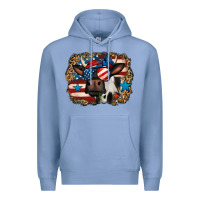 Colony Blue 4th of july cow Premium Hoodie - Jasminsmagicworld