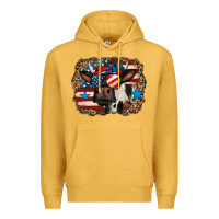 Mustard 4th of july cow Premium Hoodie - Jasminsmagicworld