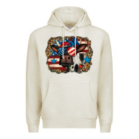 Oatmeal Heather 4th of july cow Premium Hoodie - Jasminsmagicworld
