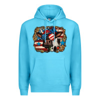 Ocean Blue 4th of july cow Premium Hoodie - Jasminsmagicworld
