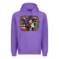 Purple 4th of july cow Premium Hoodie - Jasminsmagicworld