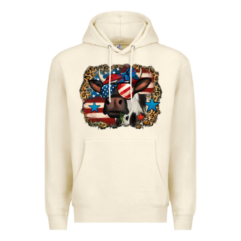 4th Of July Cow Premium Hoodie by Jasminsmagicworld | Teevron