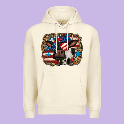 4th Of July Cow Premium Hoodie Designed By Jasminsmagicworld