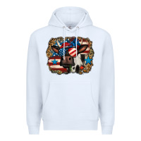 White 4th of july cow Premium Hoodie - Jasminsmagicworld