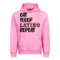 Fuchsia Pink eat sleep latino repeat Urban Hoodie - BundleAndBundleShop