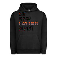 Pigment Black eat sleep latino repeat Urban Hoodie - BundleAndBundleShop