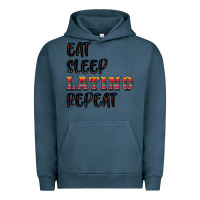 Pigment Midnight Navy eat sleep latino repeat Urban Hoodie - BundleAndBundleShop