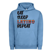 Pigment Pebble Blue eat sleep latino repeat Urban Hoodie - BundleAndBundleShop