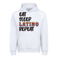 White eat sleep latino repeat Urban Hoodie - BundleAndBundleShop
