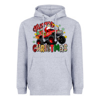 Heather Grey merry christmas truck Heavyweight Hoodie - Zillion Design Studio