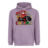 Lavender merry christmas truck Heavyweight Hoodie - Zillion Design Studio