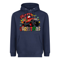 Navy merry christmas truck Heavyweight Hoodie - Zillion Design Studio