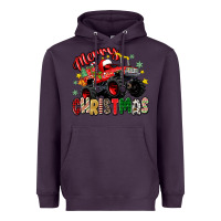 Plum merry christmas truck Heavyweight Hoodie - Zillion Design Studio
