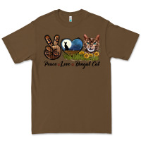 Cacao Peace Love Bengal Cat Head Premium Tee - LillyAllenDesigns