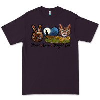 Plum Peace Love Bengal Cat Head Premium Tee - LillyAllenDesigns