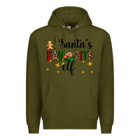 Army Green santa's favorite elf Premium Hoodie - AdoDesignShop