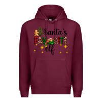 Burgundy santa's favorite elf Premium Hoodie - AdoDesignShop