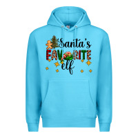 Ocean Blue santa's favorite elf Premium Hoodie - AdoDesignShop