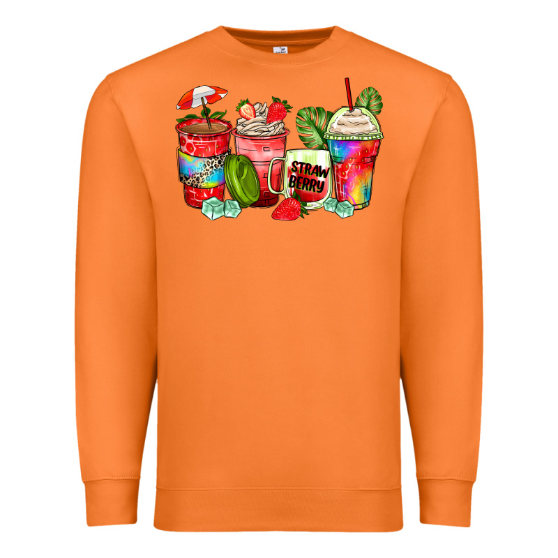 Strawberry Coffee Cups Premium Sweatshirt by Zillion Design Studio | Teevron
