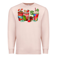 Pale Pink strawberry coffee cups Premium Sweatshirt - Zillion Design Studio