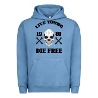 Pigment Pebble Blue Live Young Die Free Urban Hoodie - Bettercallsaul