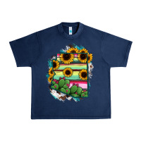 Navy Arizona Map Sunflower Cactus Serape Urban Heavy Tee - RanaPortraitStore