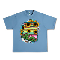 Pebble Blue Arizona Map Sunflower Cactus Serape Urban Heavy Tee - RanaPortraitStore