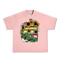 Salmon Arizona Map Sunflower Cactus Serape Urban Heavy Tee - RanaPortraitStore