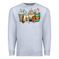 Heather Grey jesus coffee cups Premium Sweatshirt - Zillion Design Studio