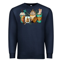 Navy jesus coffee cups Premium Sweatshirt - Zillion Design Studio