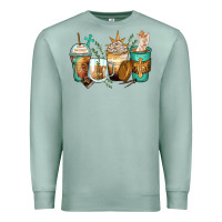 Seafoam jesus coffee cups Premium Sweatshirt - Zillion Design Studio