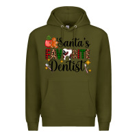 Army Green santa's favorite dentist Premium Hoodie - AdoDesignShop