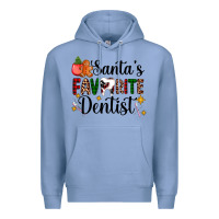 Colony Blue santa's favorite dentist Premium Hoodie - AdoDesignShop